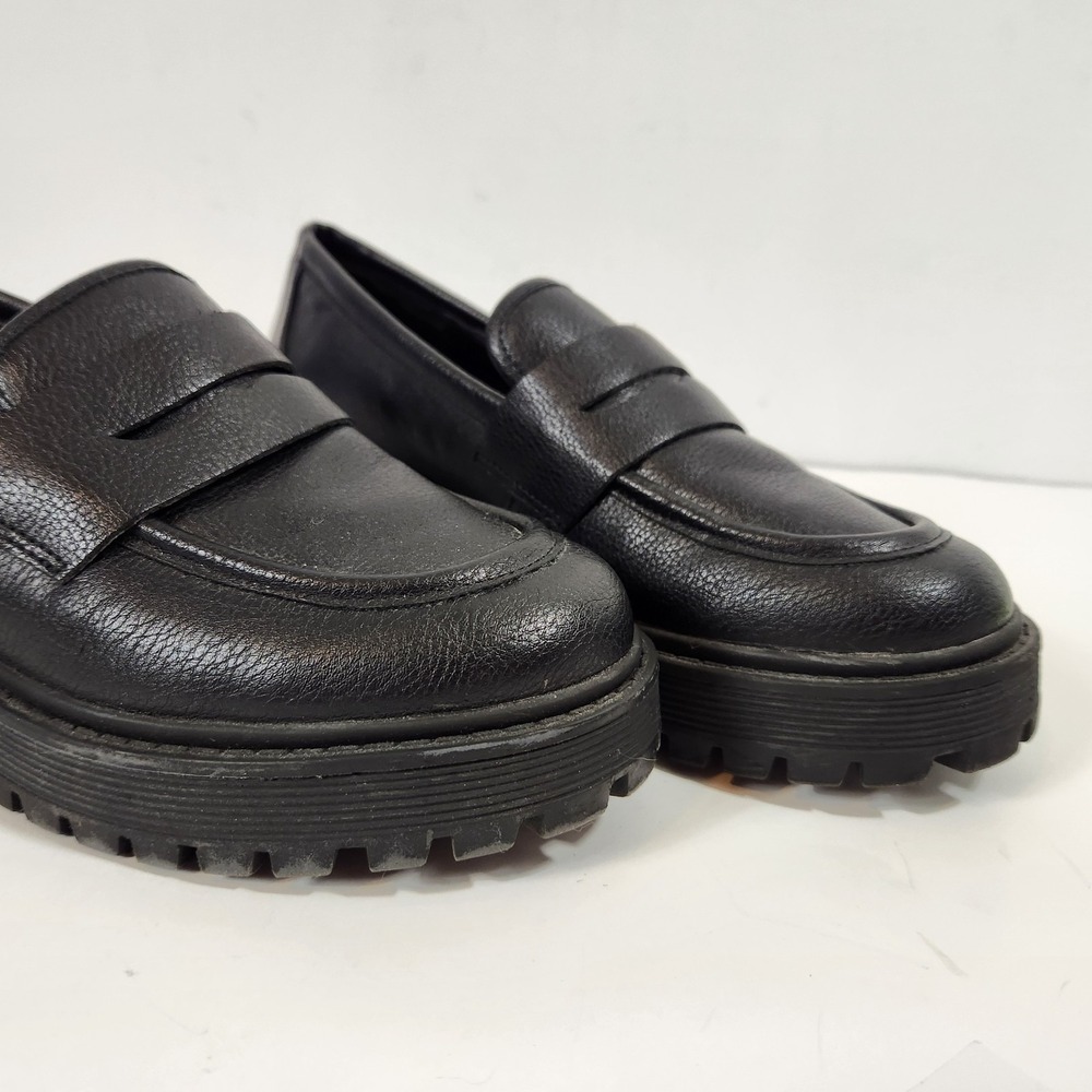 UNIONBAY Jay Platform Penny Loafers Womens Sz 7.5 Black Chunky Lug Sole Y2K Goth - Picture 8 of 11